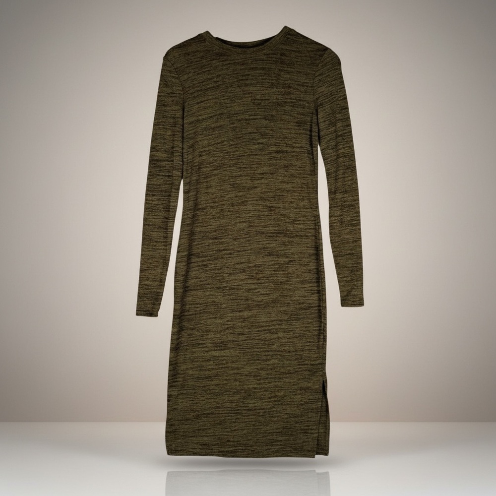 Prologue Long Sleeve Knit Dress Size Small Minimalist Fitted Neutral Bodycon